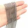 Pulseira de Corrente Polida Dupla Face para Joias, Largura de Corrente Multi-Bitola, Acessórios Semi-Acabados para Pulseira Colar DIY em Estoque