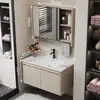 Nuevo Práctico Espacio Panal de Abeja Aluminio Gabinete de Baño Cerámica Integrado Lavabo Encimera de Lavabo Baño Apartamento Pequeño