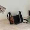 Bolsa de Grande Capacidade Feminina 2026 Nova Outono Retrô Versátil Bolsa Transversal Toque de Luxo Corrente Ombro Único Bolsa Dumpling
