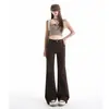 Jeans Feminino Azul Denim Transfronteiriço Lavado à Água Fosco Cintura Alta Stretch Microflare Outono 2026 Novo Simples Versátil Flare