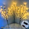 Linternas LED de 3 Ramas Luces de Rama USB Luces de Decoración de Habitación Luces Festivas Luces de Rama 60 Cabezas Florero Árbol Decorativo