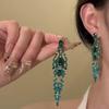 Brincos Longos de Borla de Cristal Estilo Étnico Retrô para Mulheres, Brincos Exagerados e Elegantes para Mulheres, Brincos de Design de Moda de Luxo Acessível