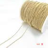 Corrente de Contas Douradas Forte Retenção de Cor Banhada a Ouro, Corrente de Contas, Corrente Solta de Contas Redondas, Corrente Semi-Acabada, Acessórios para Joias DIY, Colar, Pulseira