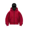 Moletom com Capuz Duplo de Marca Tendência Transfronteiriça com Forro de Lã Design Único Outono e Inverno Novo Estilo Solto Y2K para Homens e Mulheres