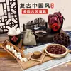 Adereços de Fotografia Estilo Chinês Enfeites Chineses Foto Estilo Retrô Alimentos Chá Grãos Natureza Morta Tecido de Fundo Cenário Conjunto