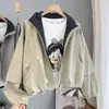 Diseño de moda con costuras de contraste y cuello alto, chaqueta de trabajo para mujer, nueva chaqueta casual versátil para primavera y otoño 2026
