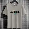 Fabricante Original Verano 2025 Hombre Holgado Manga Corta Media Manga Talla Grande Manga Corta Moderna Estampado de Letras Cuello Redondo Camiseta