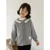 Suéter para niña Wuli Bu, nueva colección de otoño, de manga larga, cuello de muñeca, cárdigan pequeño con forma de corazón, mezcla de lana, cálido