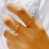 Explosiones de Moda Anillo de Amor Calado al por Mayor Oro Arena Vietnamita Anillo Simple Cerrado Joyería para Mujer que no se Decolora a Largo Plazo