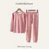 Conjunto de Ropa Interior Térmica para Niñas de Otoño e Invierno con Forro Polar, Conjunto Térmico Grueso Clase A (Pantalón y Top), Conjunto de Ropa Interior Sin Costuras para Niños Mayores, Nuevo