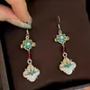 Pendientes largos con borlas de estilo chino para mujer, nuevos pendientes de diseño de nicho retro de estilo chino, elegantes y de alta gama.