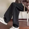 Pantalones de pana color hueso para hombre, estilo primavera y otoño, pantalones deportivos holgados, pantalones de chenilla rectos de pierna ancha