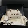 Bolsa Cuadrada Pequeña Bordada de Gato de Dibujos Animados Linda Nueva Moda de Verano Estilo Universitario de Nicho de Hombro Único Cruzada de Hombro Portátil