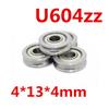 Acessórios Extrusora Impressora 3D Roldana Roda Guia Sulco em U Rolamento U604Zz com Sulco U 604U 4*13*4