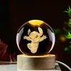 Venta al por mayor transfronteriza Bola de Cristal de Dibujos Animados Luminosa Grabada en 3D Luz de Noche Decoración de Escritorio Regalo Creativo Regalo de Cumpleaños para Mujeres