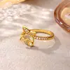 El más vendido en Europa y América: Corazón, Mariposa, Sol, Anillo Geométrico, Anillo Abierto Chapado en Oro de 18 Quilates, Joyería para Mujer con un Toque de Alta Gama