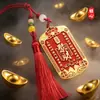 Token de Reunião de Riqueza do Deus da Riqueza de Estilo Chinês Zhao Gongming, Pingente de Chaveiro de Carro Esculpido Finamente com os Cinco Caminhos do Deus da Riqueza