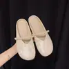 Nuevas Sandalias Planas Slip-On de Perlas 2026, Sandalias Perezosas, Zapatos Mula, Medias Zapatillas Cerradas Estilo Chanel para Mujer
