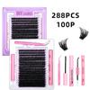 320 racimos 16 filas pestañas postizas falsas DIY transfronterizas 4 piezas pinzas removedor de pegamento 50P60P80P100P cabello comercio exterior