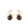 Pendientes de clip para orejas con piedra ojo de tigre de un carácter, placa para incienso repelente de mosquitos Maillard, accesorios de personalidad simples, aretes de joyería de alta gama versátiles