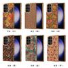 Funda para teléfono Samsung S25Ultra con borde electrochapado y estampado de flores, Funda protectora S24Plus de TPU suave con borde de corcho