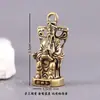 Llavero Colgante Estilo Chino Dios de la Riqueza Adorno de Latón Puro Navideño para la Paz y la Felicidad, Pequeño Accesorio Atractor de Riqueza Colgante Hecho a Mano
