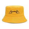 Chapéu de pescador de dupla face Algodão Chapéu de bacia bordado frente e verso Celebridade da Internet Mesmo estilo All-match Chapéu de guarda-sol da moda Chapéu personalizado