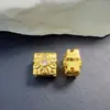 Banhado a Ouro 18K Zircônia Trevo de Quatro Folhas Flor Espaçadores Contas Ouro Branco Feito à Mão Contas Cristal DIY Acessórios para Joias