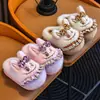 Pantuflas de algodón para niños y niñas, de otoño e invierno, de dibujos animados para bebé, para el hogar, de padre e hijo, zapatos de algodón para interior