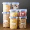 Potes selados para cozinha, recipientes plásticos para alimentos, potes de armazenamento, tanques de armazenamento, potes para grãos, recipientes para lanches de cozinha, armazenamento na geladeira