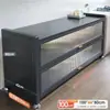 Estantería de almacenamiento de cocina independiente, gabinete de almacenamiento funcional de varias capas para montaje en pared con una encimera de losa de roca para cortar y servir alimentos
