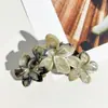 Venda Quente Transfronteiriça Peça Única Frangipani 11cm Presilha Feriado Praia Mármore Jacarandá Grampo de Cabelo Fabricante de Origem