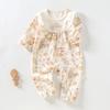 Macacão de Bebê Outono e Inverno Algodão Puro Sem Costura 3~15 Meses Tipo Macacão de Bebê Roupa de Recém-nascido para Quatro Estações