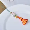 Novo Pingente de Cabacinha com Franja em Laca Degradê Estilo Chinês, Cordão Trançado à Mão para Celular, Acessório de Bolsa em Brocado Song Tradicional