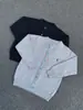 Suéter Cardigan Novo Primavera e Outono 2025 Estilo Casual Preguiçoso Retrô Americano Gola Redonda Malha Unissex Jaqueta Cor Sólida