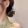 Horquilla con borla de estilo antiguo para mujer, horquilla de alta gama de estilo chino, horquilla de ébano negro, accesorio para el cabello moderno y sencillo