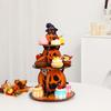 Suministros para Fiesta de Halloween Soporte para Pastel de Tres Niveles Ensamblado a Mano Decoración de Halloween Bandeja de Papel para Mesa de Postres Adornos