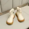 Botines Pequeños de Cuero Estilo Francés para Niñas 2026 Otoño/Invierno Nuevas Llegadas Moda Infantil Botas Martin Niños Medianos y Grandes Botines Cortos de Suela Suave