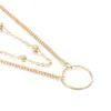 Joyería transfronteriza europea y americana, colgante circular simple y elegante, collar versátil para mujer, diseño personalizado, collar de cadena de doble capa