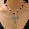 Amazon Cross-border Trade Cross Pingente Colar Mulheres Retro Gótico Punk Moda Halloween Colar Jóias