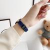 Para Apple Watch 678910 Geração Urso Jeans Tira Fina Lona Cintura Pequena Pulseira Magnética com Fivela Dobrável