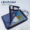 Bolsa de documentos de malla con 11 compartimentos, Bolsa clasificadora por materia en forma de L, Bolsa de mano con cremallera para tareas de estudiante, Bolsa de almacenamiento