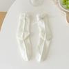 Calcetines holgados delgados de malla transpirable para primavera/verano para mujer con lazo de cinta 3D, hasta la mitad de la pantorrilla, estilo ballet, calcetines de algodón