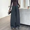 Pantalones Casuales Ligeramente Curvos Estilo Streetwear Americano Regular Otoño 2026, Pantalones de Chándal Anchos Sueltos de Moda con Cordón y Efecto Caído