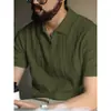 Camisa Polo Tricô Manga Curta Masculina Gola Lapela Meio Zíper Listrada Estilo Old Money Camiseta de Seda Gelo Verão Atacado de Fábrica Transfronteiriço