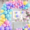 Centro comercial escolar cadena de globos de aniversario traje decoración de cumpleaños boda corona de globos pared de fondo arco cadena de globos