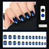 Unhas Postiças Gradiente Azul Tinta Profundo Estilo Cool Europeu e Americano Peças de Nail Art de Alta Qualidade Mais Vendido Transfronteiriço Adesivos de Unha Exquisitos