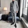 Soporte para Dropshipping para Traje de Hombre Delgado de Dos Botones para Douyin Traje de Vestir de Tres Piezas Casual de Negocios