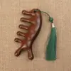 Peine de Masaje de Sándalo Natural para Terapia de Meridianos de la Cabeza, Peine Gua Sha Anticaída del Cabello, Peine de Dientes Anchos y Espaciados Grandes, Artículo de Regalo, Peine de Madera Maciza