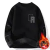 Suéter de Gola Redonda Transfronteiriço para Homens, Veludo Engrossado, Outono e Inverno Chenille Peça Única Camisa de Base Tricô de Veludo para Homens, Roupa de Inverno